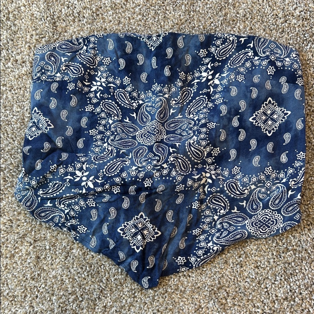 Hollister Blue Paisley Women's halter top